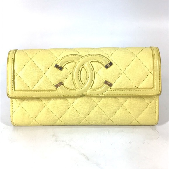 CHANEL Yellow Wallet - Picture 1 of 16